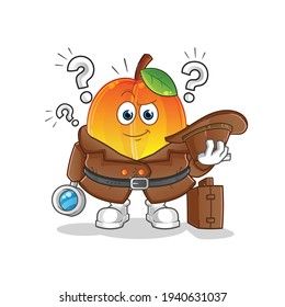 apricot detective vector. cartoon character