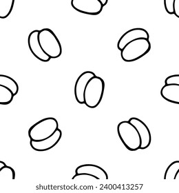 Apricot doodle vector seamless pattern on white background
