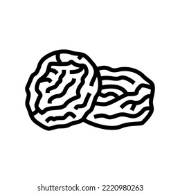 apricot dried fruit line icon vector. apricot dried fruit sign. isolated contour symbol black illustration
