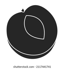 Apricot dried vector icon.Black vector icon isolated on white background apricot dried.