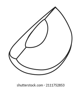 Aprikosengetrocknete Vektorsymbol.Outline Vektorsymbol einzeln auf weißem Hintergrund Aprikose getrocknet.