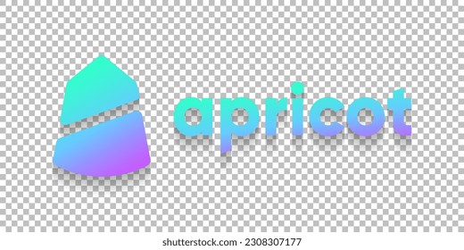 Apricot Finance (APT) cryptocurrency logo worldmark isolated on transparent png background vector