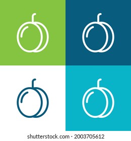 Apricot Flat four color minimal icon set