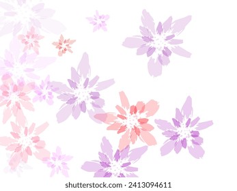 Apricot flower flying petals isolated on white. Airy flying petals windy blowing background.