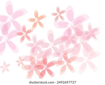 Apricot flower flying petals isolated on white. Flying petals isolated on white.