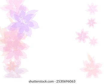Apricot flower flying petals isolated on white. Stylish beauty salon background. Spring flowers falling vector illustration.