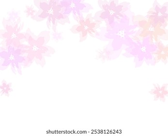 Apricot flower flying petals isolated on white. Blossom elements flying. Spring flowers falling vector illustration.
