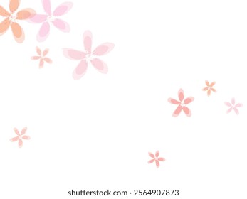 Apricot flower flying petals isolated on white. Japanese sakura petals spring confetti.