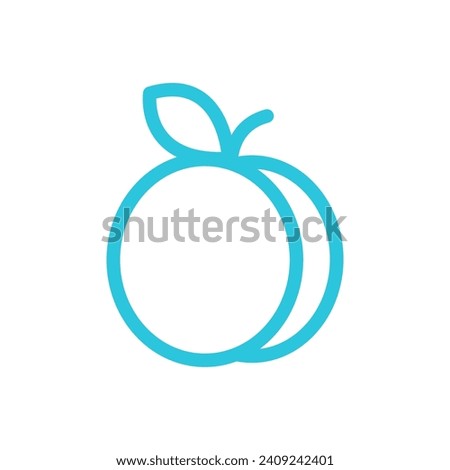 Apricot fruit. From blue icon set.