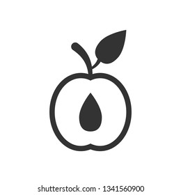 Apricot fruit icon in flat style. Peach dessert vector illustration on white isolated background. Organic dessert business concept.