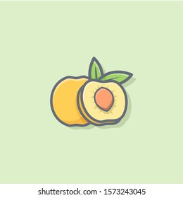 Apricot Fruit icon, vector illustration