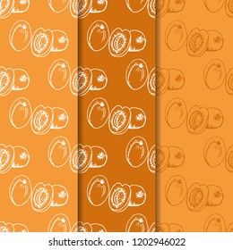 apricot fruit seamless pattern