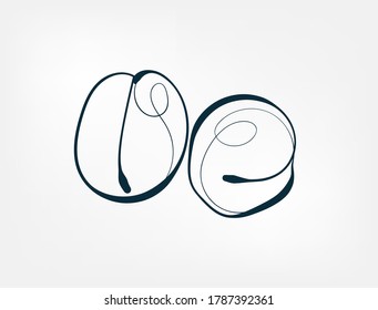 Aprikosenfrucht, Vektorgrafik einer Linie, einzelne Illustration