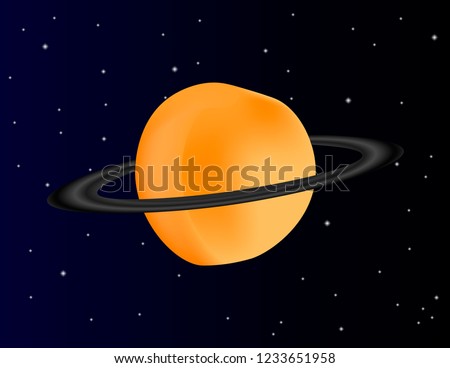 Apricot. Fruits - planets vector. Space cartoon
