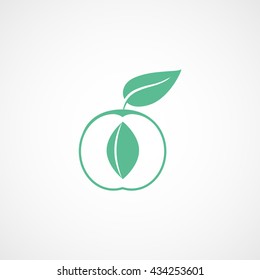 Apricot Green Icon On White Background