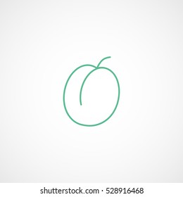 Apricot Green Line Icon On White Background