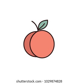 Apricot icon in cartoon style. Vector illustration with Apricot isolated on white background. cartoon fruit object for web