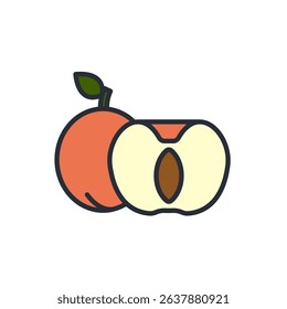 apricot icon collection .design style with background