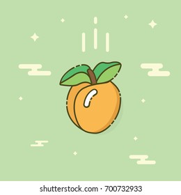 Apricot icon in flat design