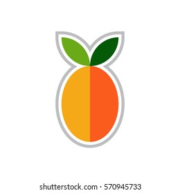 Apricot icon in flat style isolated on the white background. Vector.