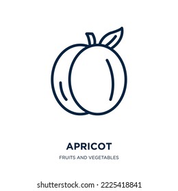 apricot icon from fruits and vegetables collection. Thin linear apricot, fruit, vegetarian outline icon isolated on white background. Line vector apricot sign, symbol for web and mobile