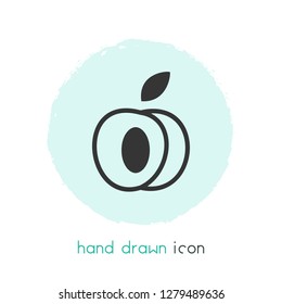 Apricot icon line element. Vector illustration of apricot icon line isolated on clean background for your web mobile app logo design.