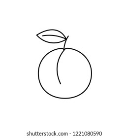 Apricot icon. Apricot linear symbol design from Fruit and vegetables collection. Simple outline element vector illustration on white background.