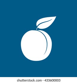 Apricot Icon On Blue Background