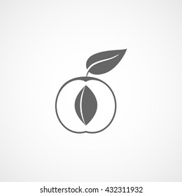 Apricot Icon On White Background