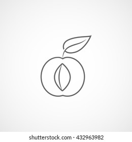 Apricot Icon On White Background