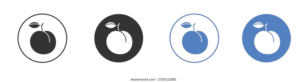 Conjunto de pictogramas de ícone de damasco. Designs de ícone de vetor