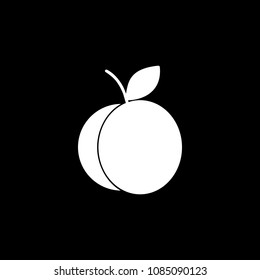 Apricot icon. Silhouette Apricot vector icon for web design isolated on black background