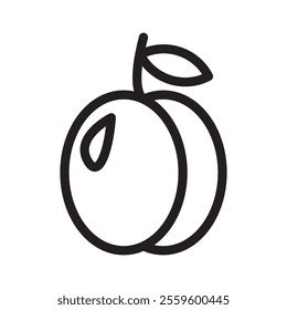 Apricot icon Thin line art collection