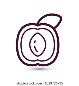 Apricot icon thin line for web and mobile, modern minimalist flat design. Eps 10 vector illustration.