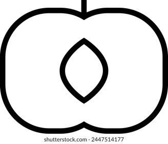 icono de albaricoque. Diseño de estilo lineal delgado aislado sobre fondo blanco