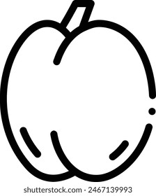 apricot icon. Thin Linear Style Design Isolated On White Background