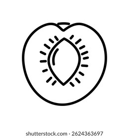 apricot icon vector, line style icon