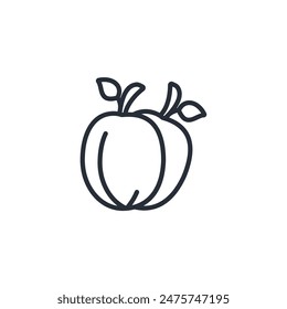 Icono de albaricoque. Vector.Trazo editable.Signo de estilo lineal para utilizar Diseño web,logotipo.Ilustración de símbolo.