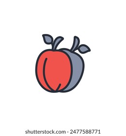apricot icon. vector.Editable stroke.linear style sign for use web design,logo.Symbol illustration.