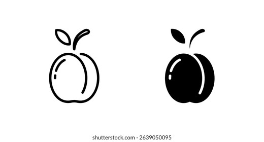 Apricot icons, ideal for healthy eating, baking, fruit juices, and agricultural themes with a focus on fresh produce.