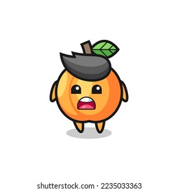 apricot illustration with apologizing expression, saying I am sorry , cute style design for t shirt, sticker, logo element