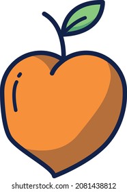 Apricot  illustration icon design flat food