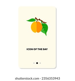 Apricot isolated on white. Fruits cartoon illustration. Agriculture, orchards, fresh organic food. Vector illustration symbol elements for web design and apps