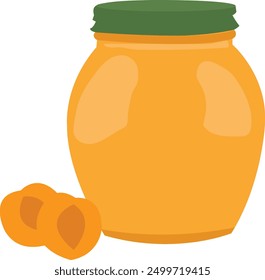 apricot jam, healthy organic product, homemade apricot jam. 