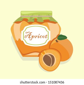 Apricot jam in a jar