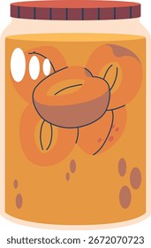 Engarrafamento de damasco na ilustração vetor de jarra