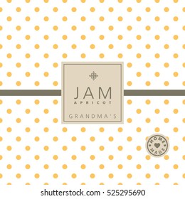 Apricot jam label. Swatch pattern included.