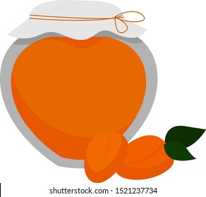 Apricot juice, illustration, vector on white background.