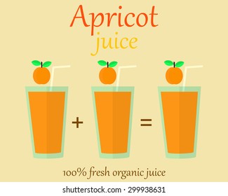 Apricot juice this unique selling proposition in flat design for your landing page, banner, menu or other design. For your convenience, each layer is signed.