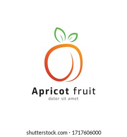 Apricot logo icon template. Vector illustration. Modern design